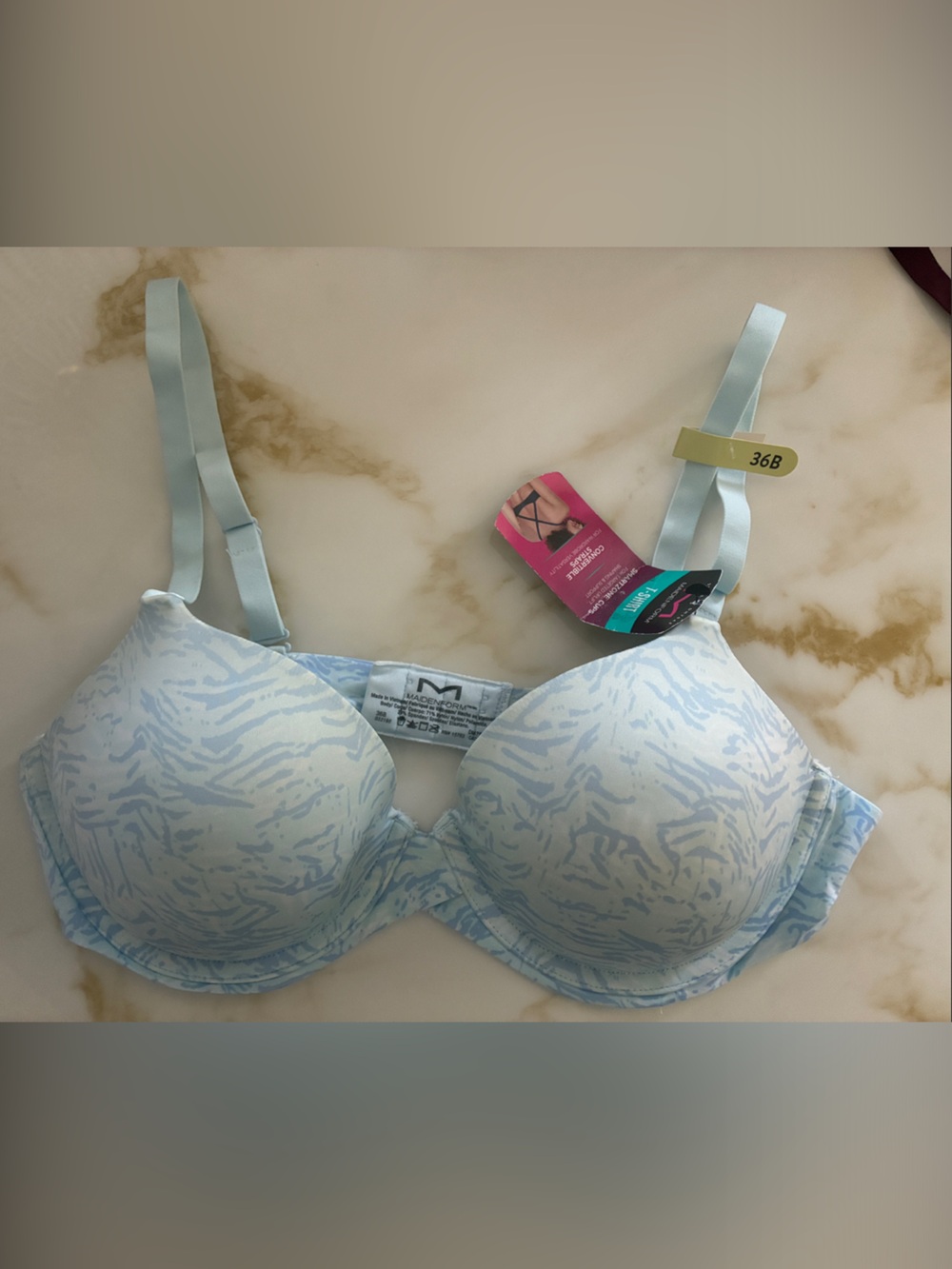Maidenform Light Blue Printed T-Shirt Bra